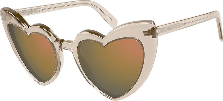 Saint Laurent Loulou Heart Sunglasses Nude