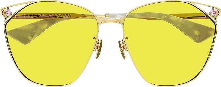 Gucci Cat Eye Frame Sunglasses 'Gold'