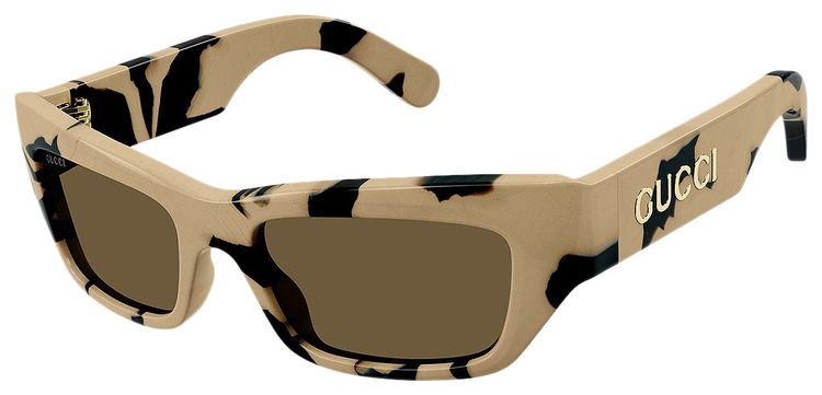 Gucci Rectangular Frame Sunglasses Havana