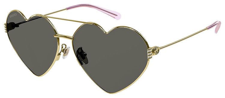 Gucci Heart Frame Sunglasses Gold