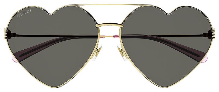 Gucci Heart Frame Sunglasses Gold