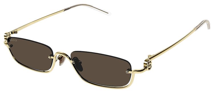 Gucci Rectangular Frame Sunglasses Brown