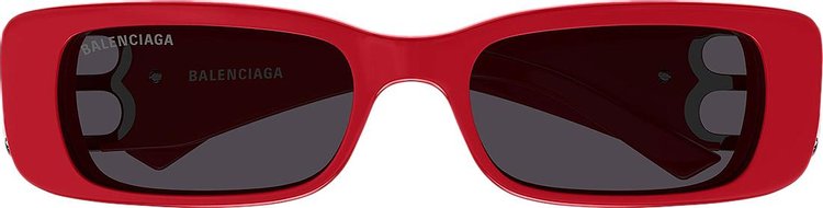 Balenciaga Rectangular Frame Sunglasses 'Red'