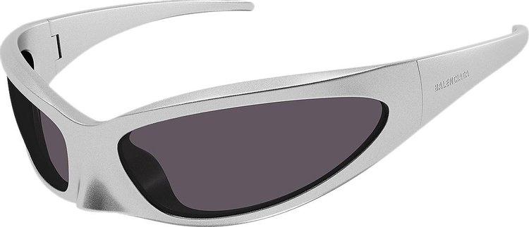 Balenciaga Cat Oval Frame Sunglasses Silver