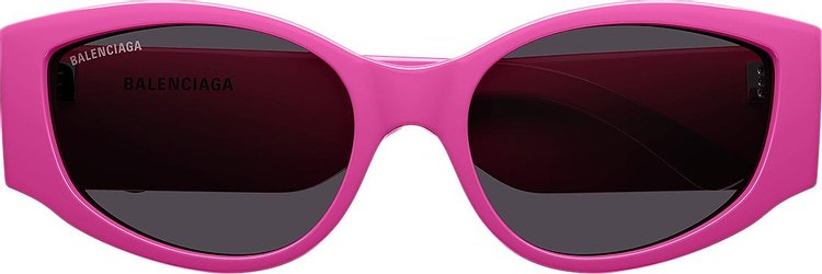 Balenciaga Oval Frame Sunglasses 'Fuchsia'