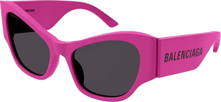 Balenciaga Oval Frame Sunglasses Fuchsia