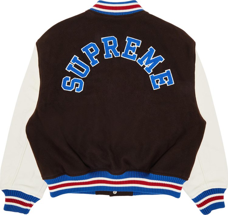 Supreme Tiger Varsity Jacket Brown