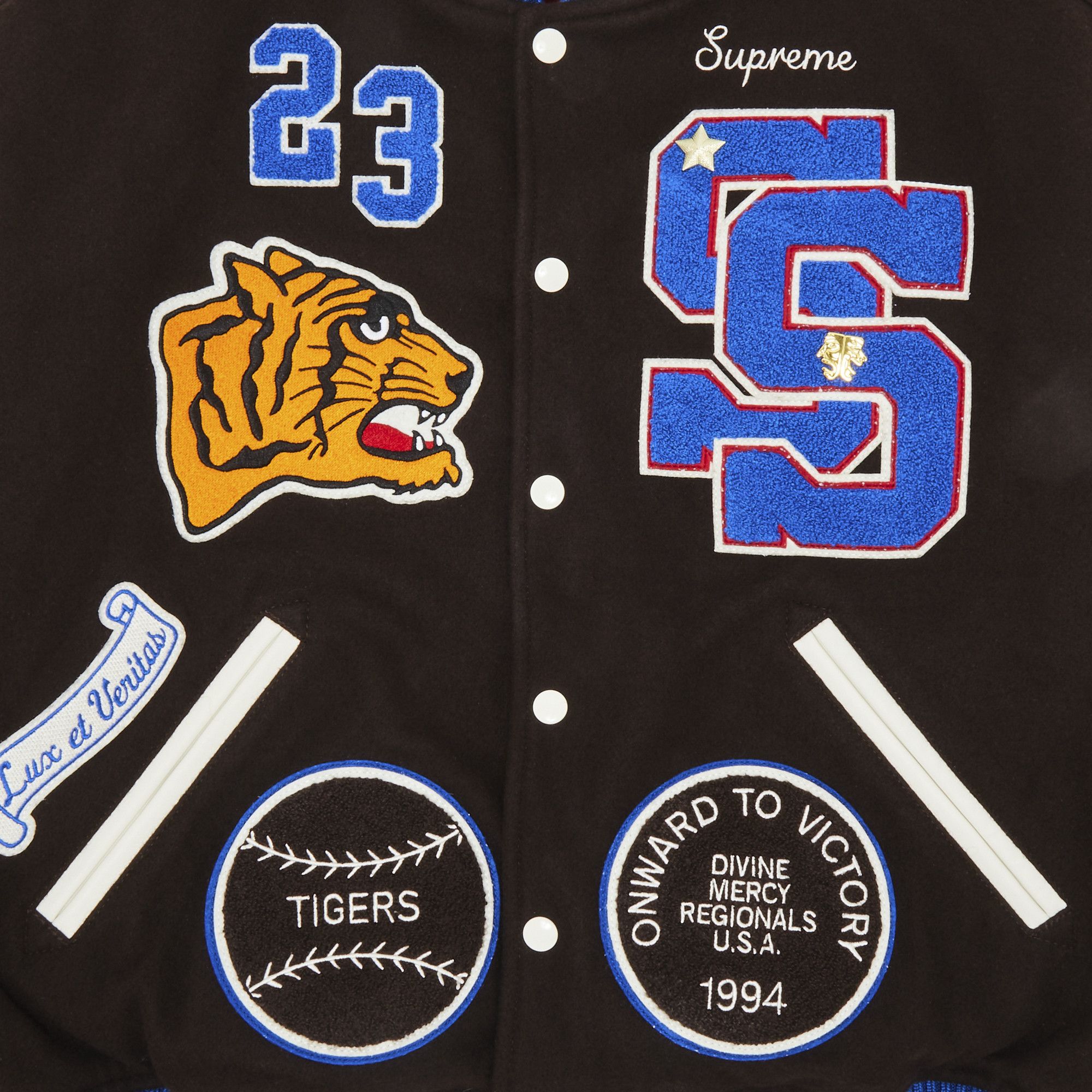 Supreme Tiger Varsity Jacket Brown Men's - FW23 - US