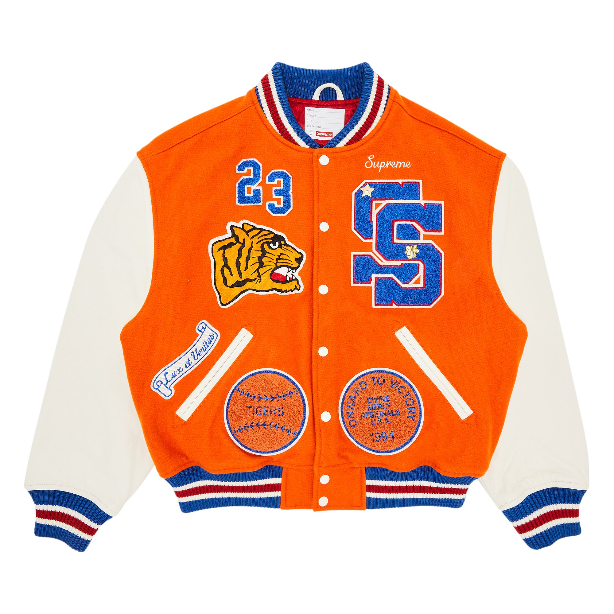 Supreme Tiger Varsity Jacket 'Orange'