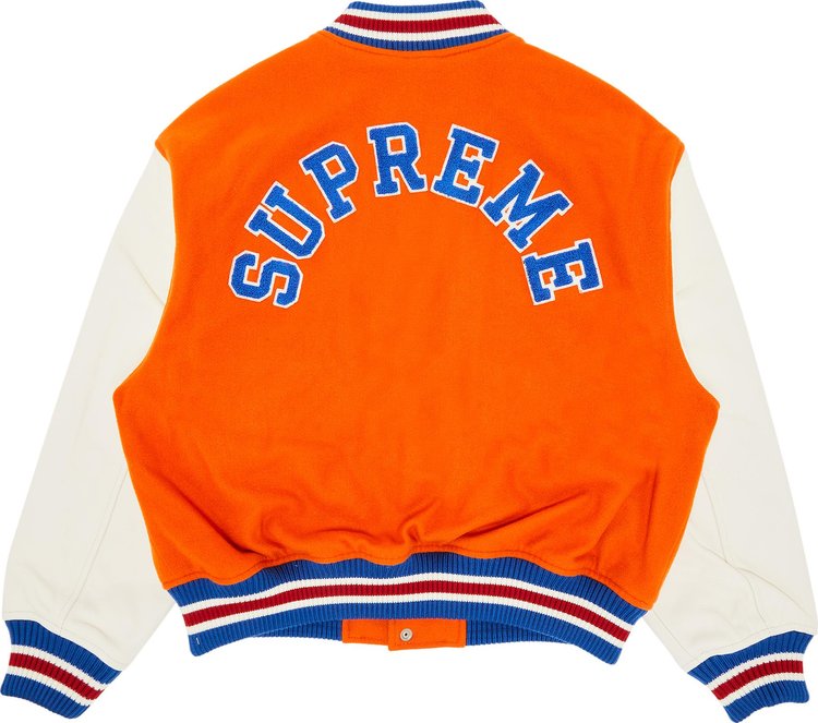 Supreme Tiger Varsity Jacket Orange