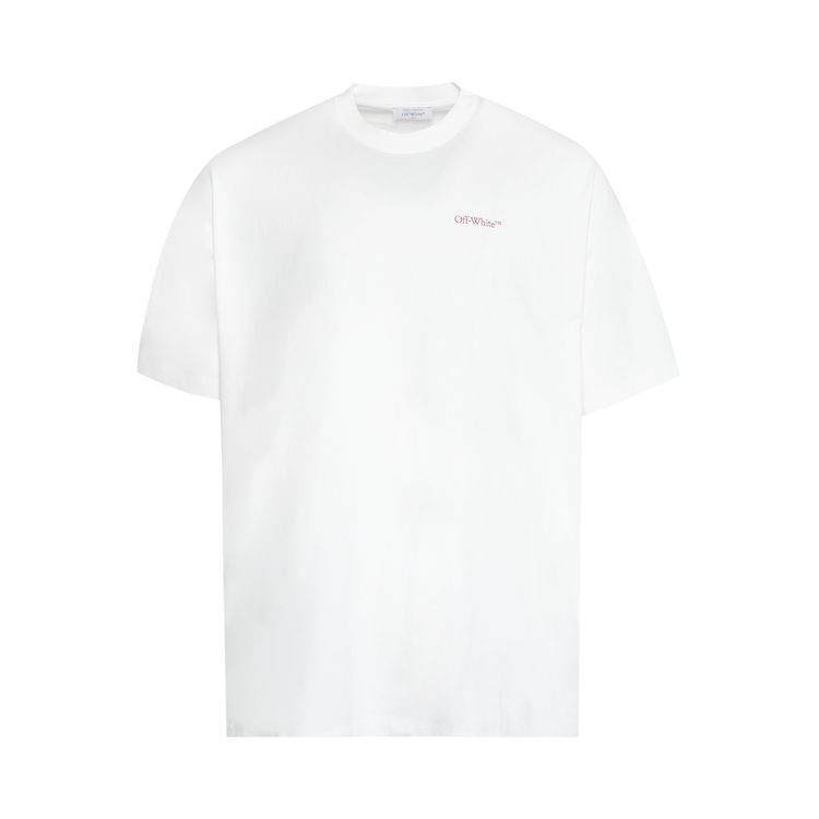 Off White Moon Cam Arrow Over Short Sleeve Tee WhiteRio Red