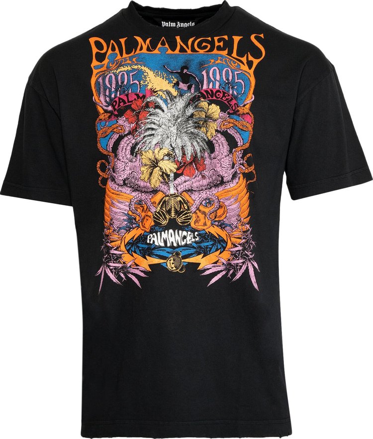 Palm Angels Palm Concert Print T-Shirt 'Black/Multicolor'