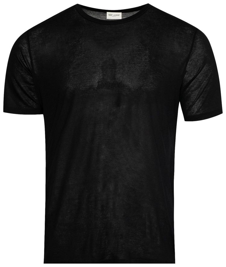 Saint Laurent Crewneck Short Sleeve T Shirt Black