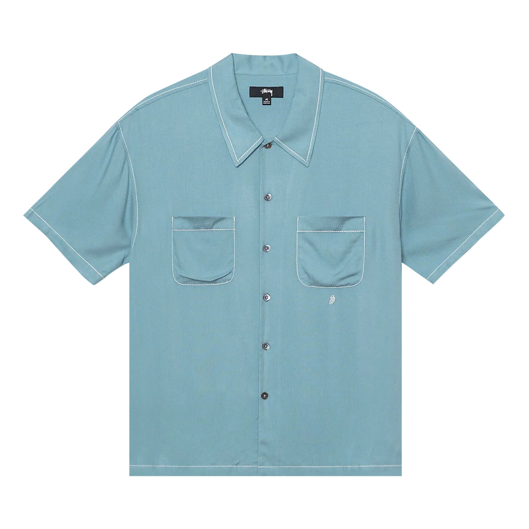 Buy Stussy Contrast Pick Stitched Shirt 'Blue' - 1110235 BLUE | GOAT