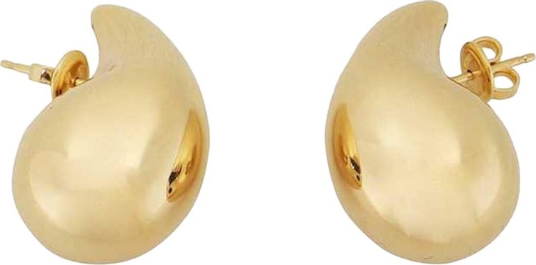 Bottega Veneta Drop Shaped Earrings Yellow Gold