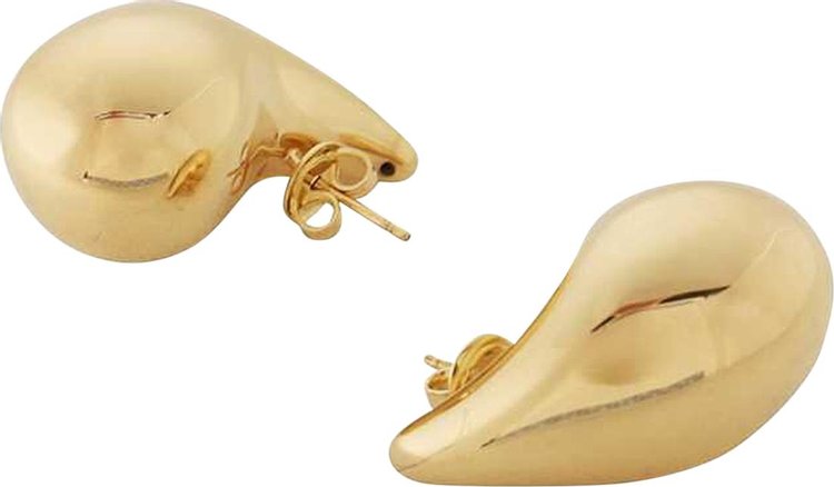 Bottega Veneta Drop Shaped Earrings Yellow Gold