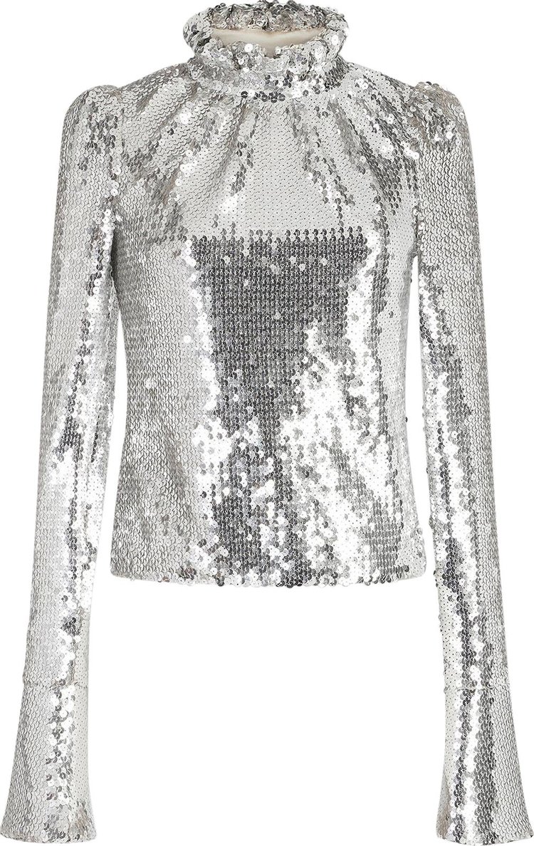 Paco Rabanne Sequin Embellished Top 'Silver'