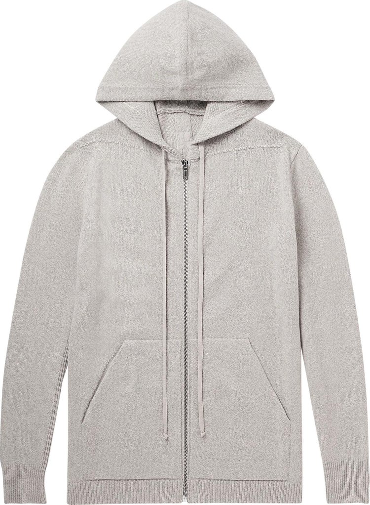 Rick Owens Recycled Cashmere Zipped Hoodie 'Pearl'