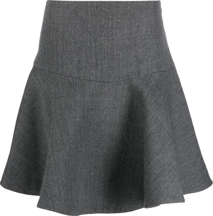 Jil Sander Diagonal Splittable Melange Wool Skirt 'Grey'