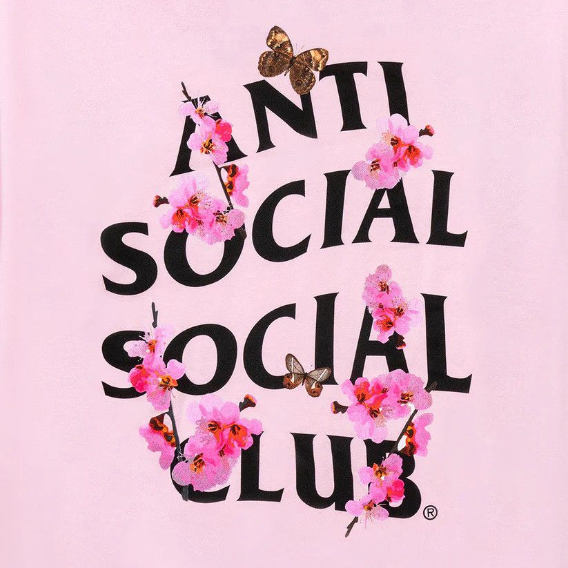 Anti social social club pink sweater cheap