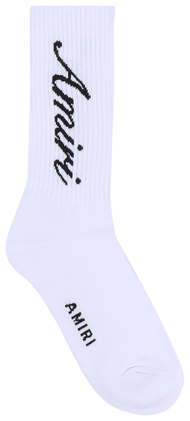 Amiri Script Tube Sock WhiteBlack