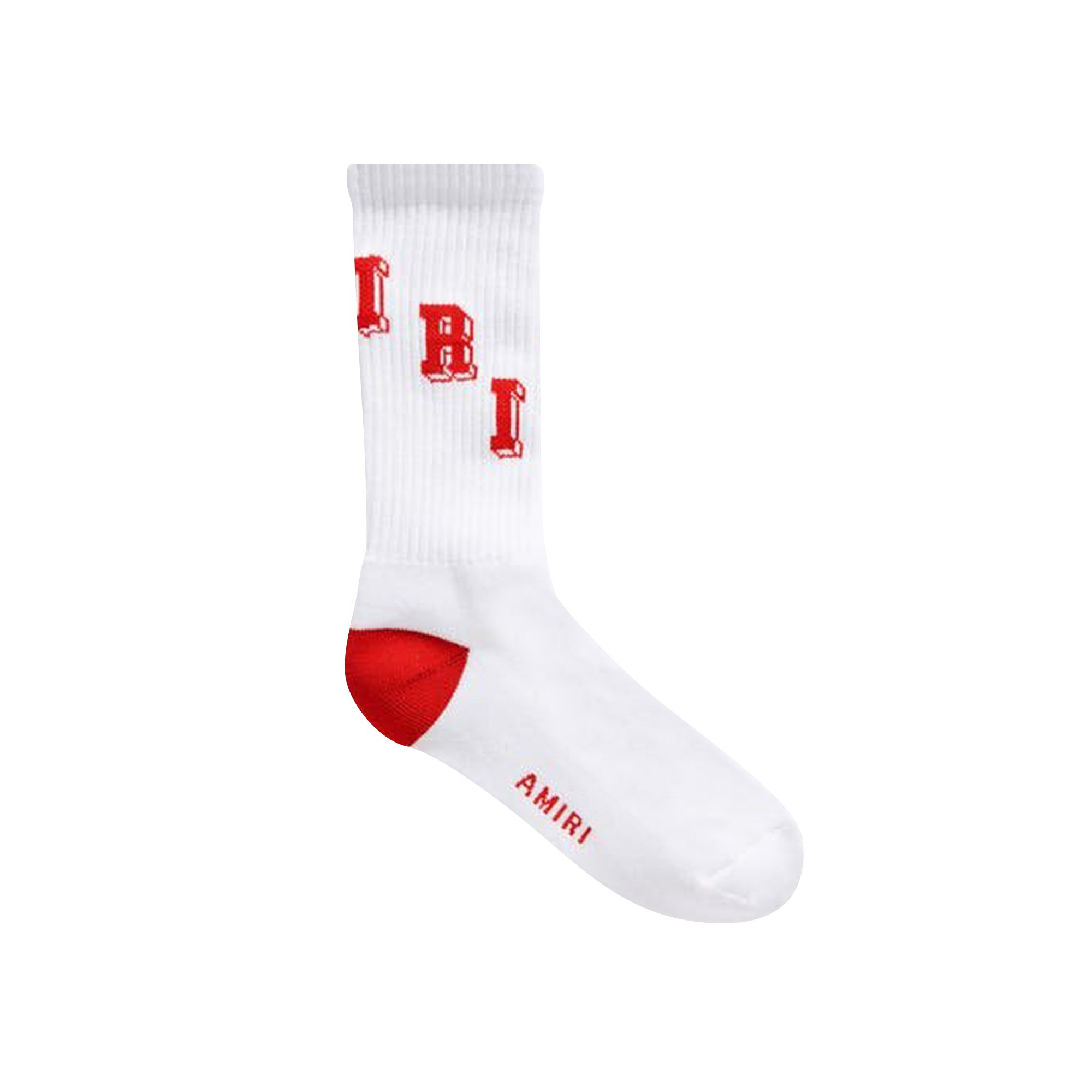 Buy Amiri Collegiate Tube Sock 'White/Red' - PF23MHR003 124 WHIT