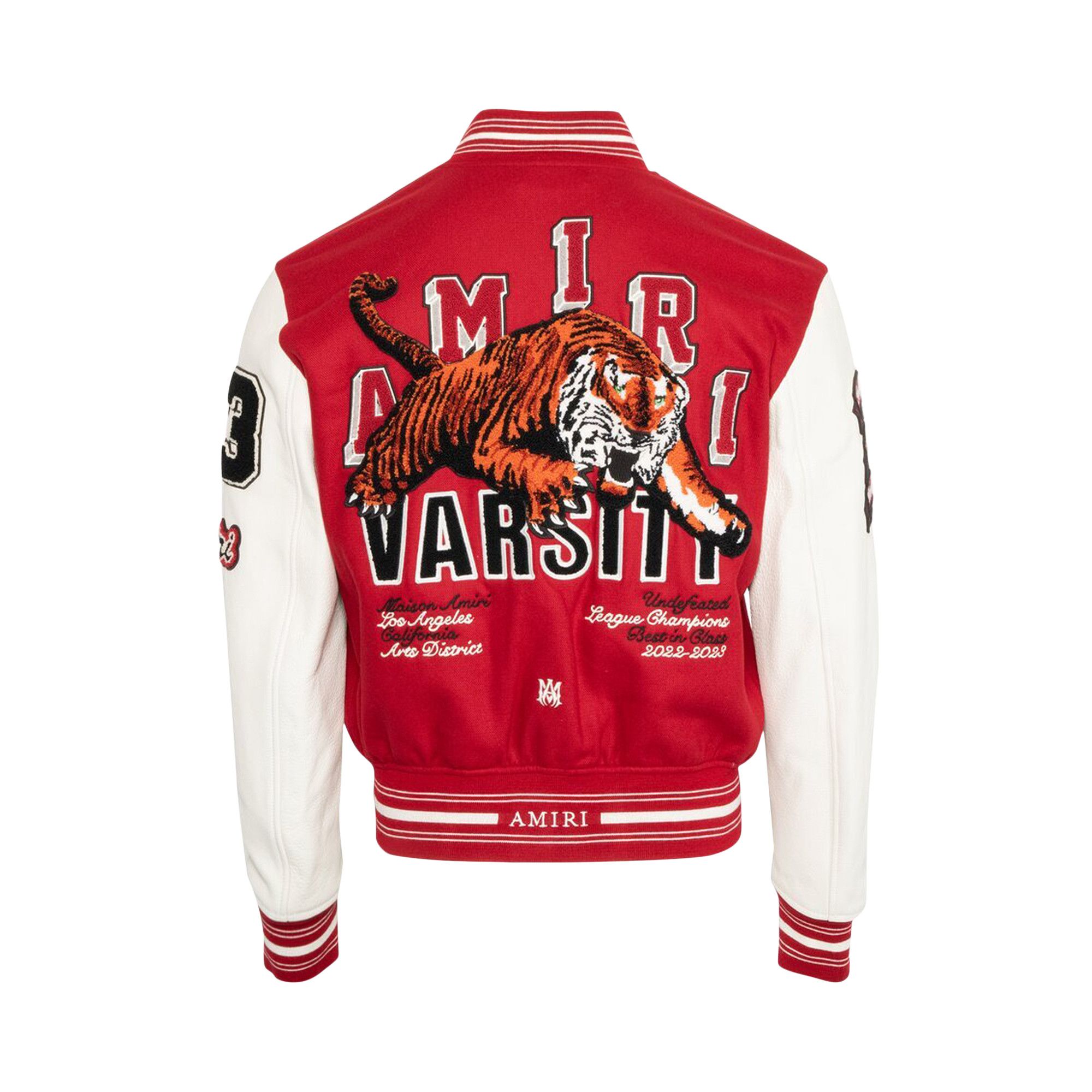 Buy Amiri Vintage Patch Varsity Bomber 'Red' - PF23M0S003