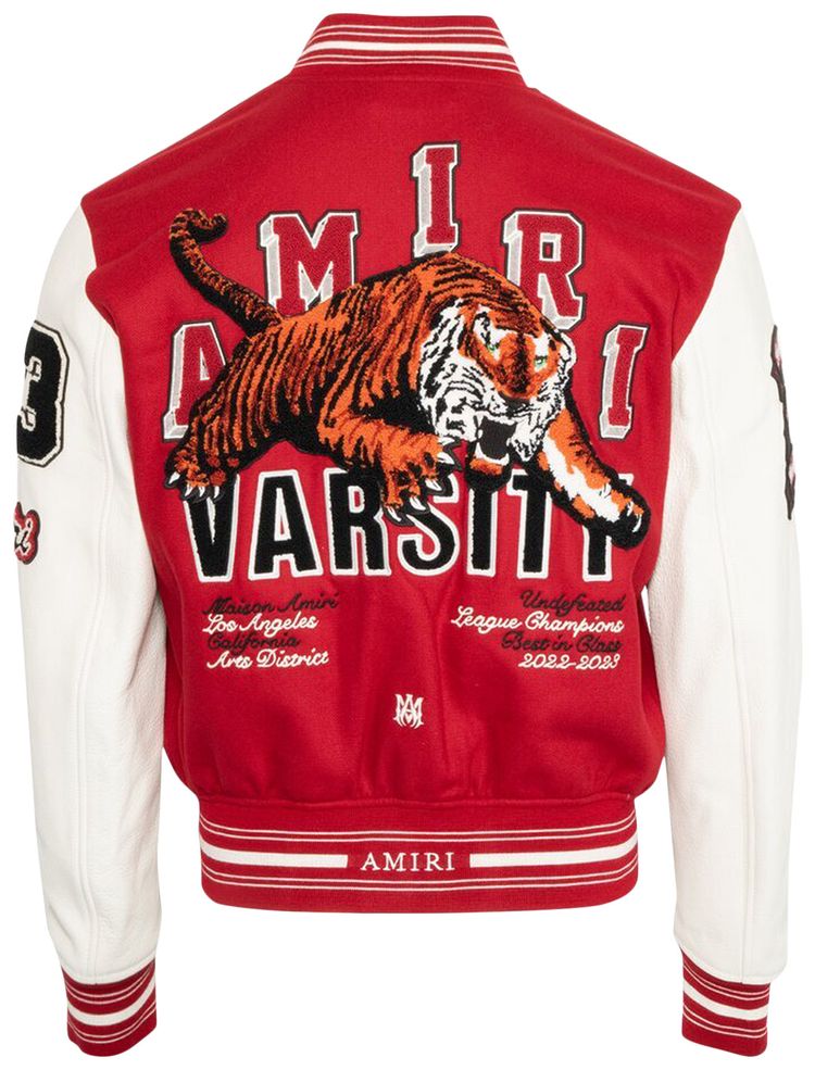 Amiri Vintage Patch Varsity Bomber Red