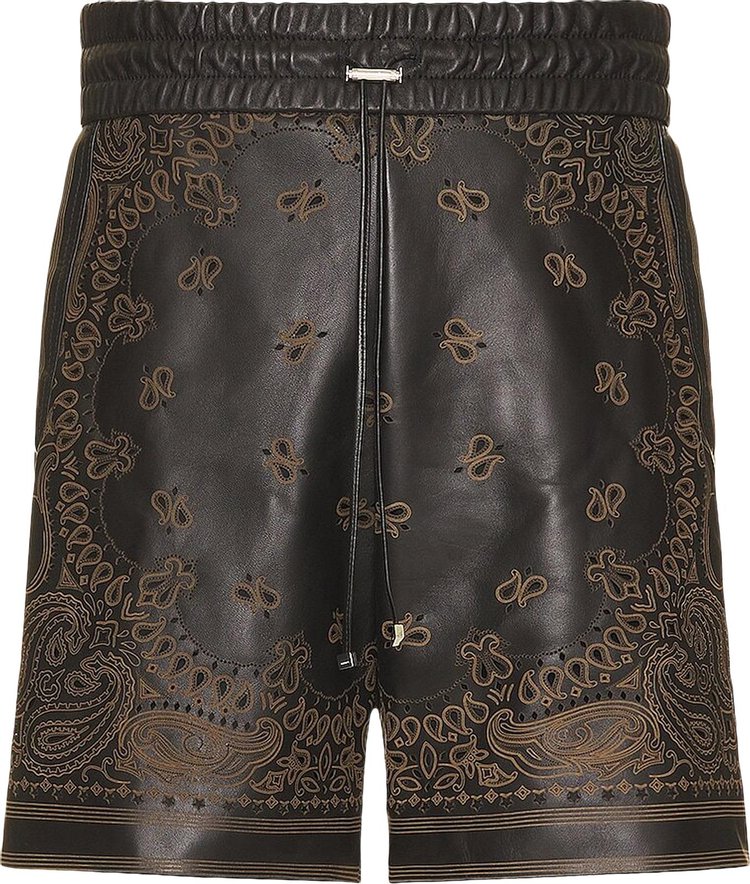 Amiri Leather Bandana Short 'Black'