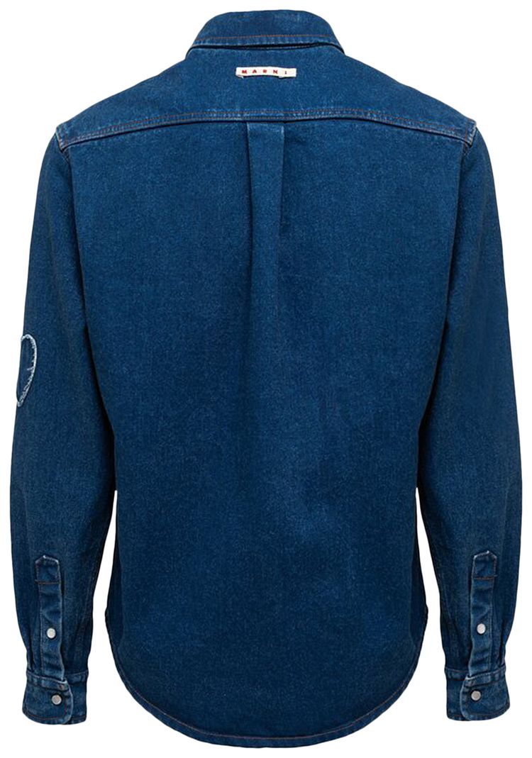 Marni Coated Denim Shirt Ocean