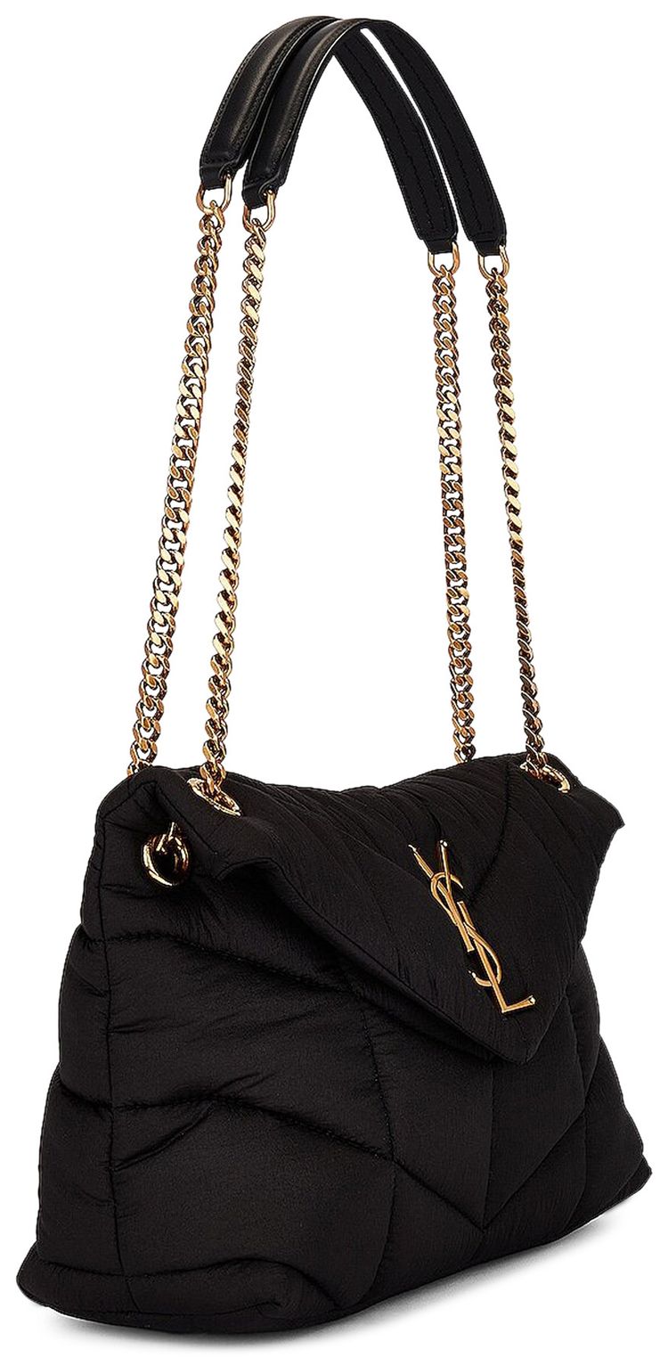 Saint Laurent Small Puffer Nylon Chain Bag Black