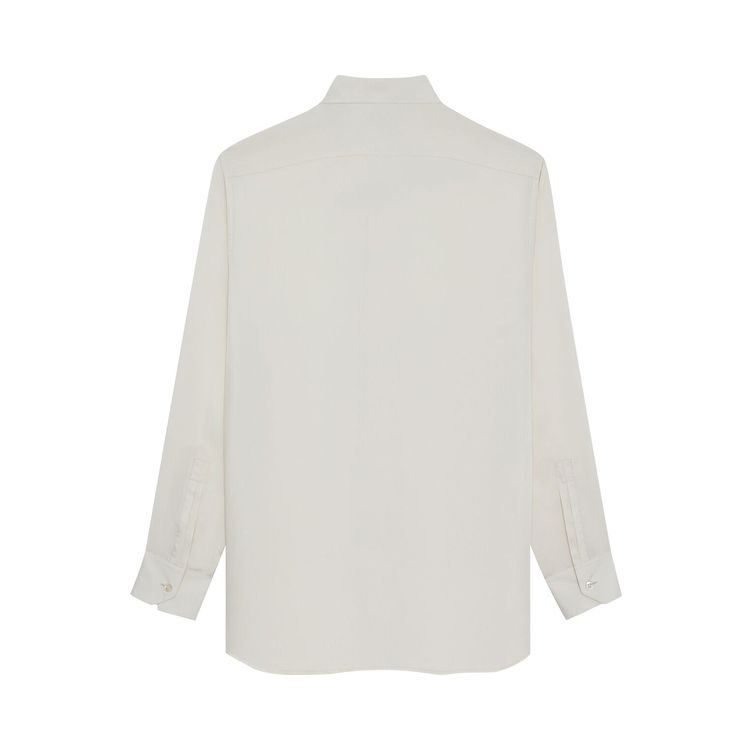 Saint Laurent Twill Long Sleeve Shirt Eggshell
