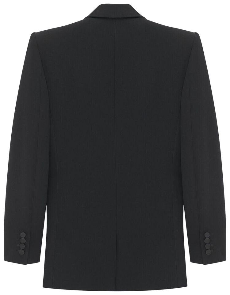 Saint Laurent Double Breasted Long Sleeve Blazer Black
