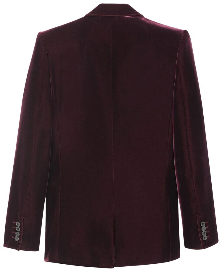 Saint Laurent Double Breasted Buttoned Jacket Bordeaux