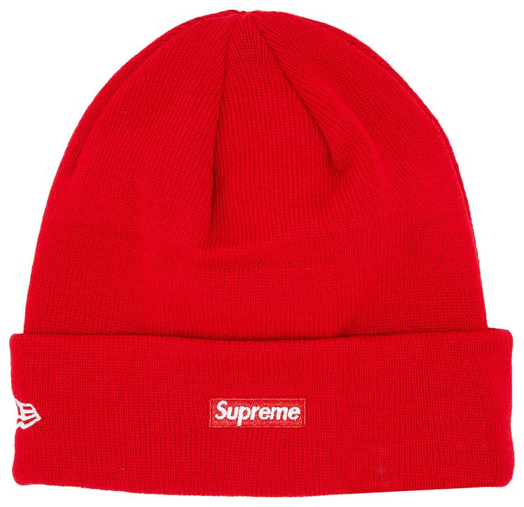 Supreme x New Era Varsity Beanie Red