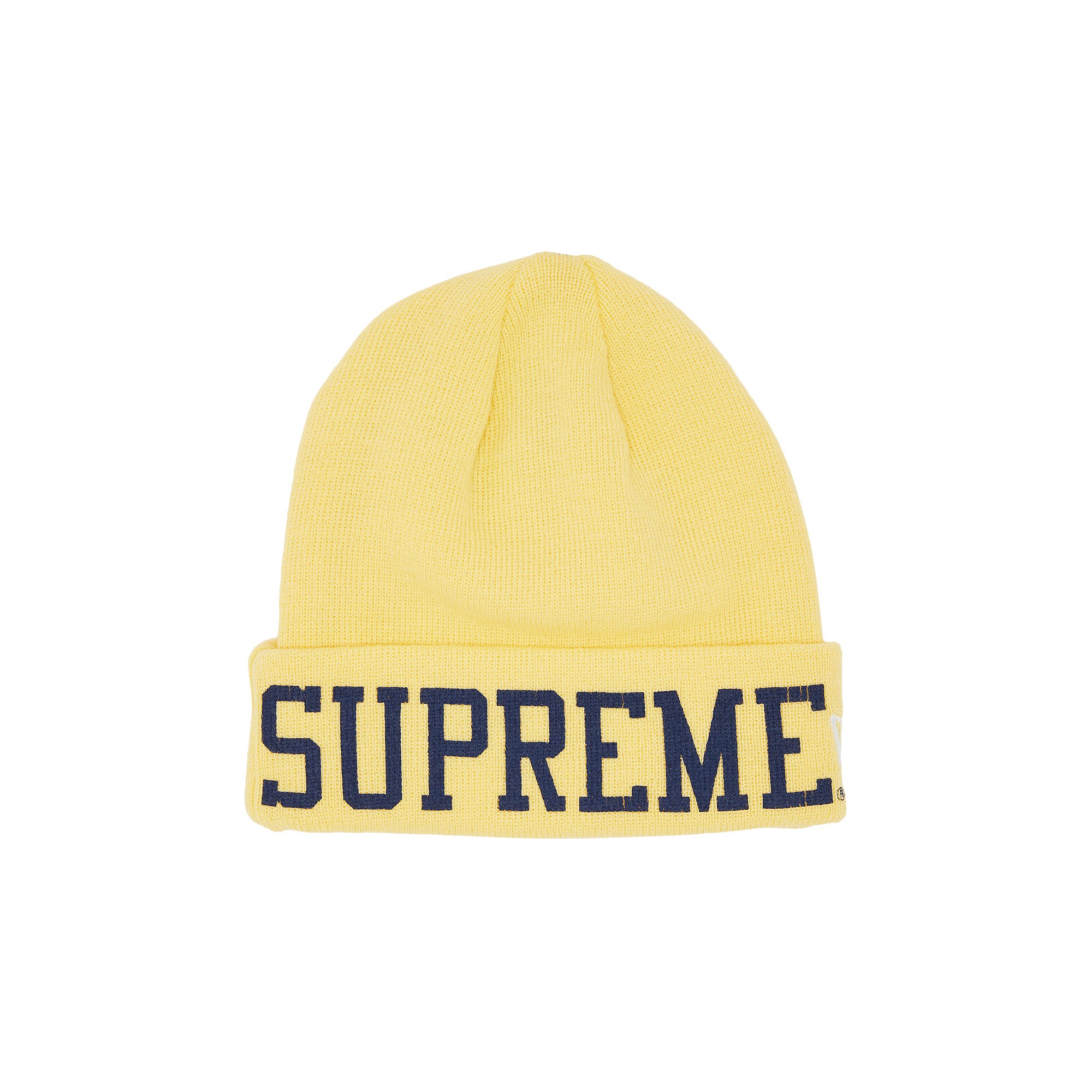 Buy Supreme x New Era Varsity Beanie 'Light Yellow' - FW23BN37