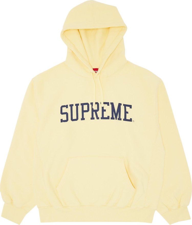 Buy Supreme Varsity Hooded Sweatshirt 'Light Yellow' - FW23SW55 LIGHT ...