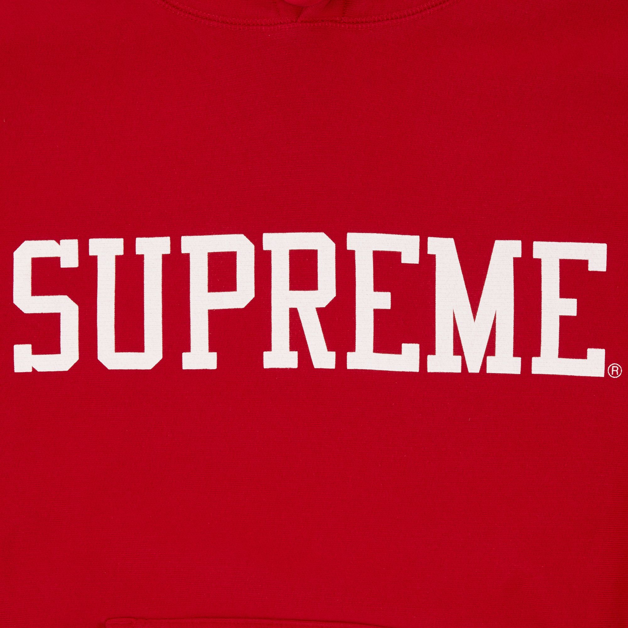Buy Supreme Varsity Hooded Sweatshirt 'Red' - FW23SW55 RED | GOAT