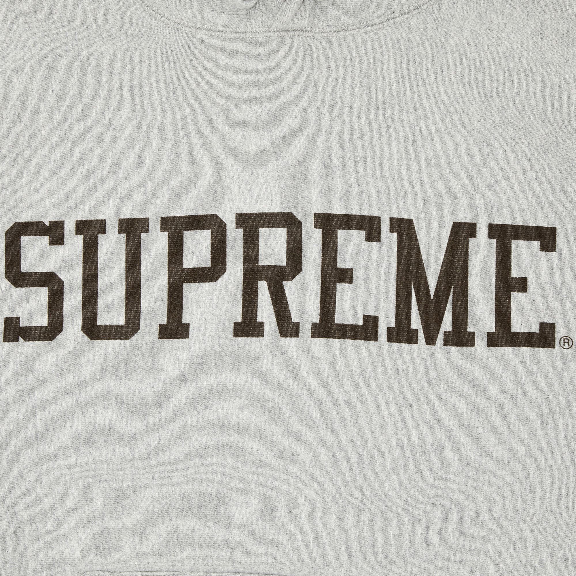 Size l Supreme Varsity Hooded Sweatshirt 'Heather Grey'