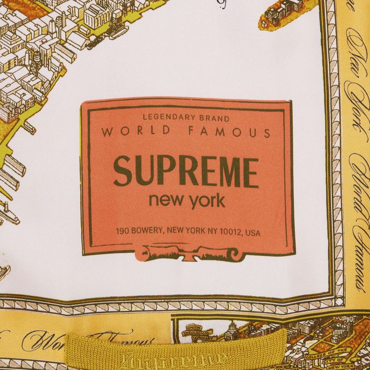 Supreme Silk Map Cardigan Mustard