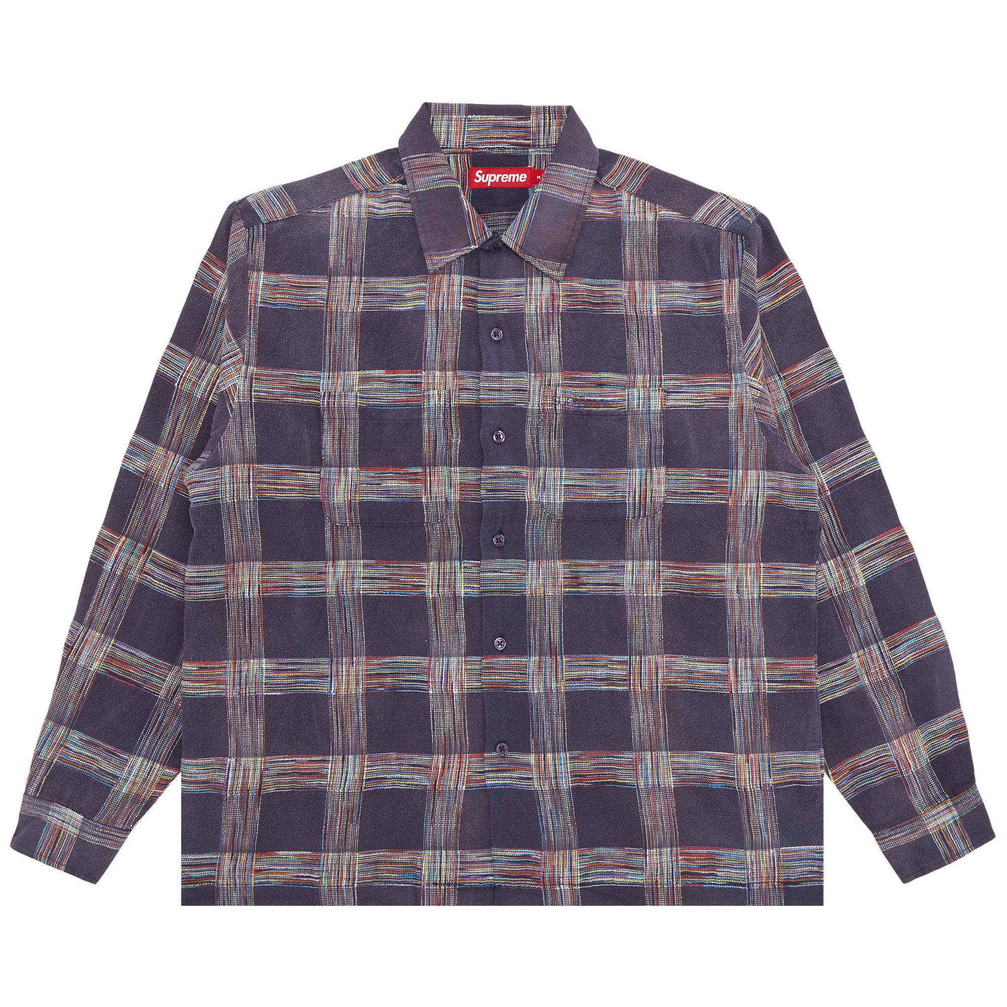 Buy Supreme Woven Plaid Shirt 'Washed Navy' - FW23S7 WASHED NAVY