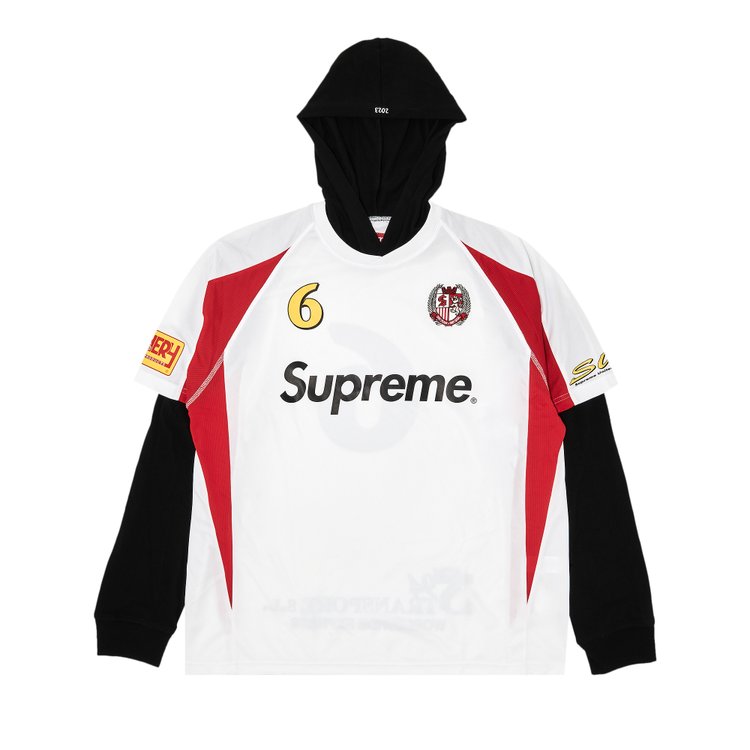 Supreme Hooded Soccer Jersey White