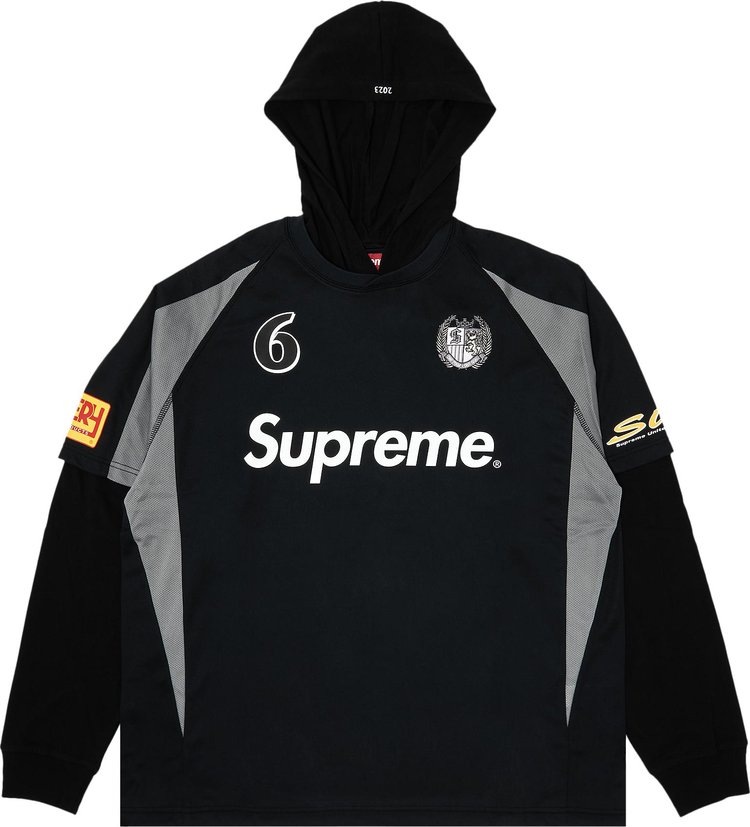 Supreme Hooded Soccer Jersey 'Black'