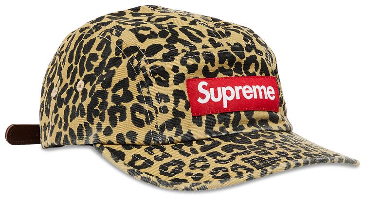 Supreme Washed Chino Twill Camp Cap Leopard