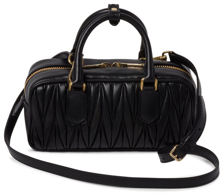 Miu Miu Arcadie Matelasse Nappa Bag Black