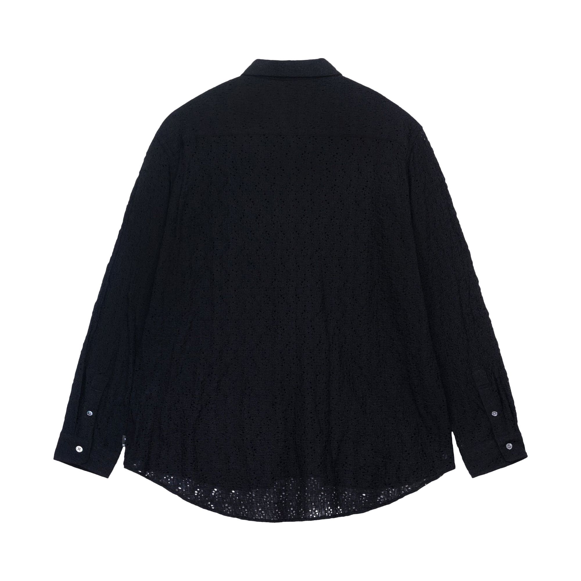 Buy Stussy Lace Long-Sleeve Shirt 'Black' - 1110301 BLAC | GOAT
