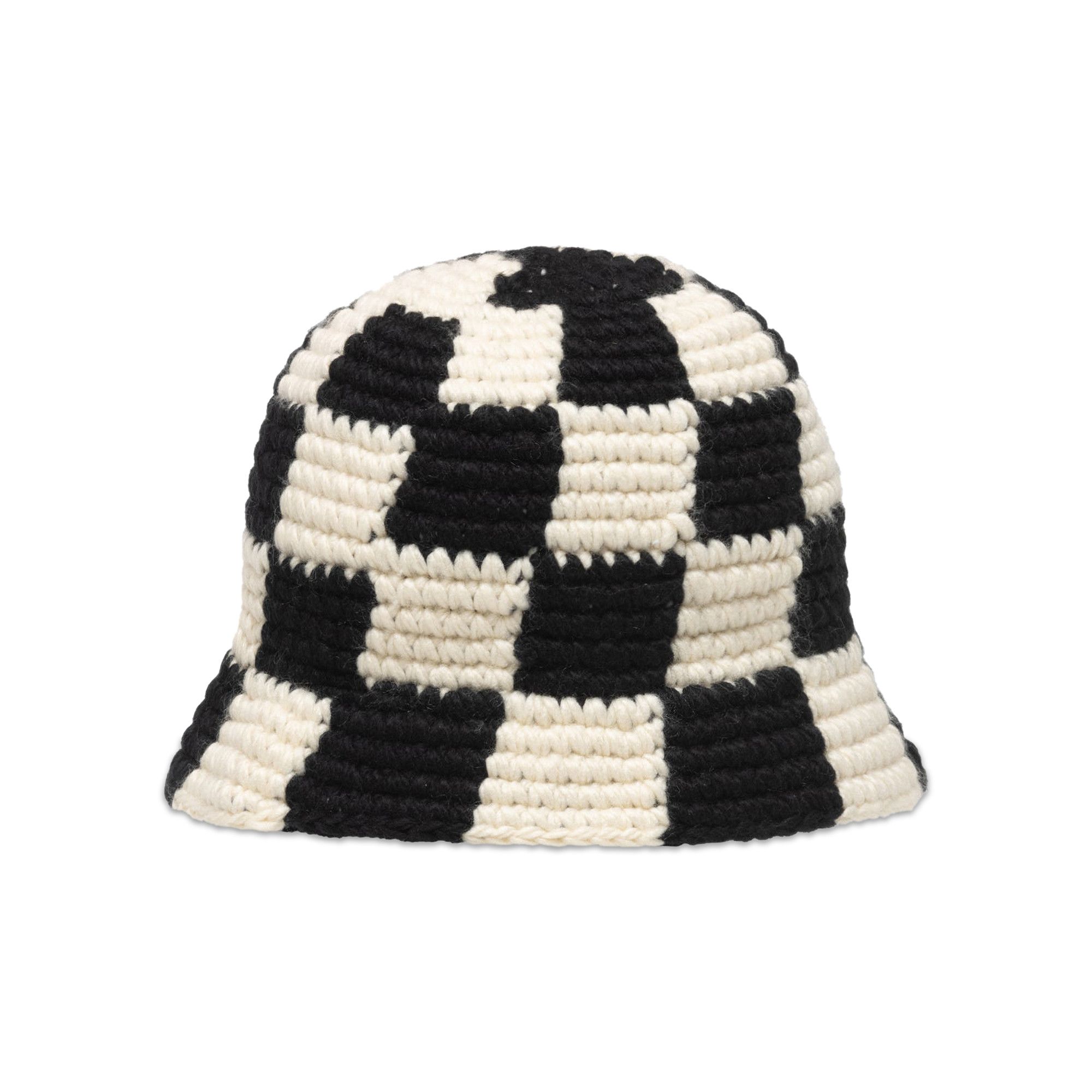 Buy Stussy Bucket Hat Checker Knit 'Black' - 1321172 BLAC | GOAT