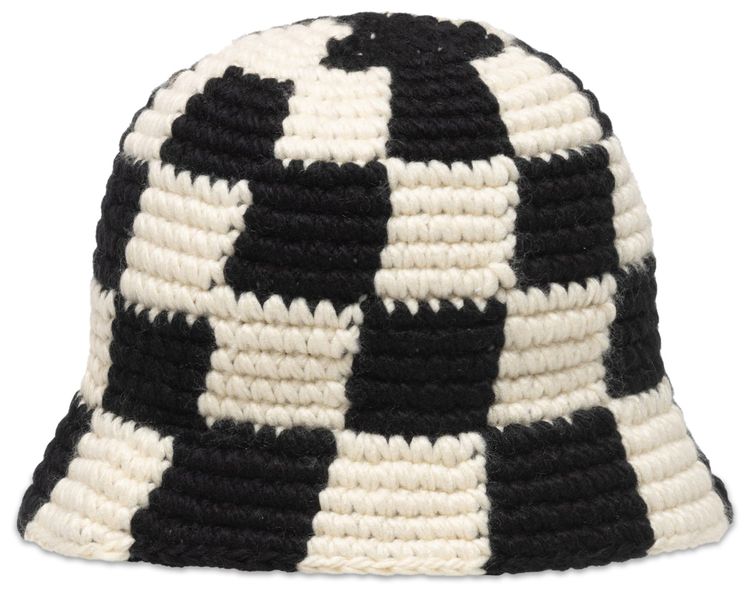 Stussy Bucket Hat Checker Knit Black