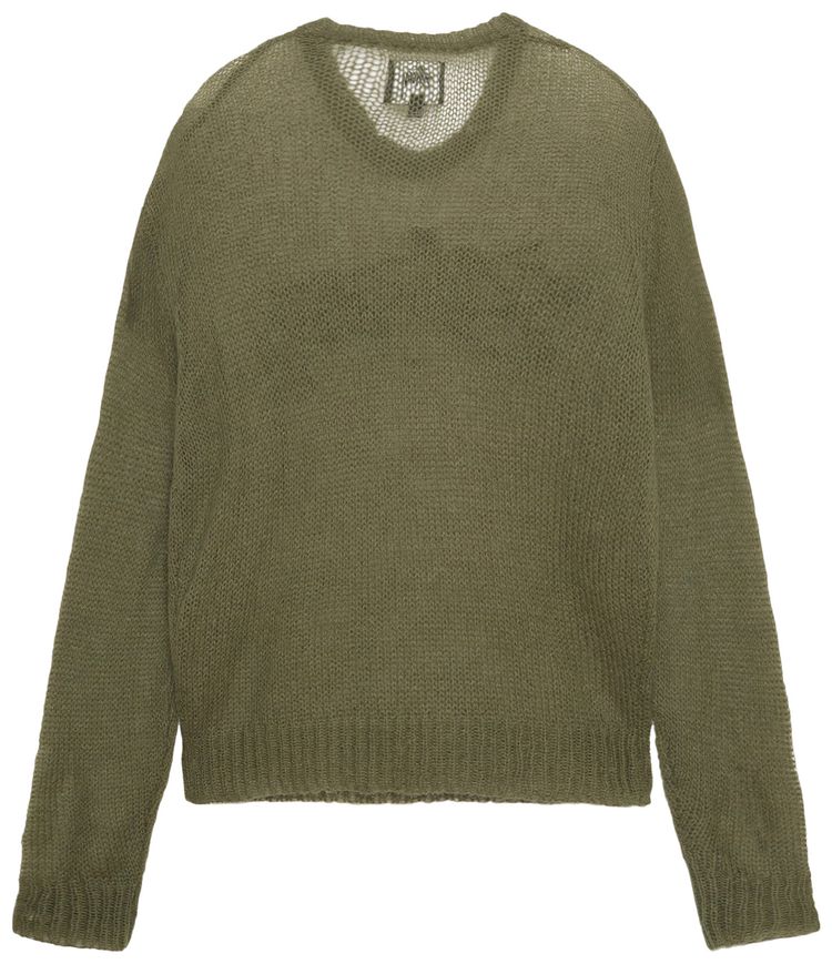 Stussy Loose Knit Logo Sweater Cypress