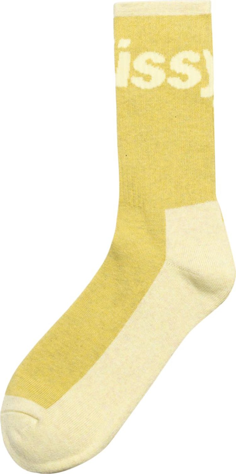 Stussy Logo Jacquard Trail Socks 'Yellow'